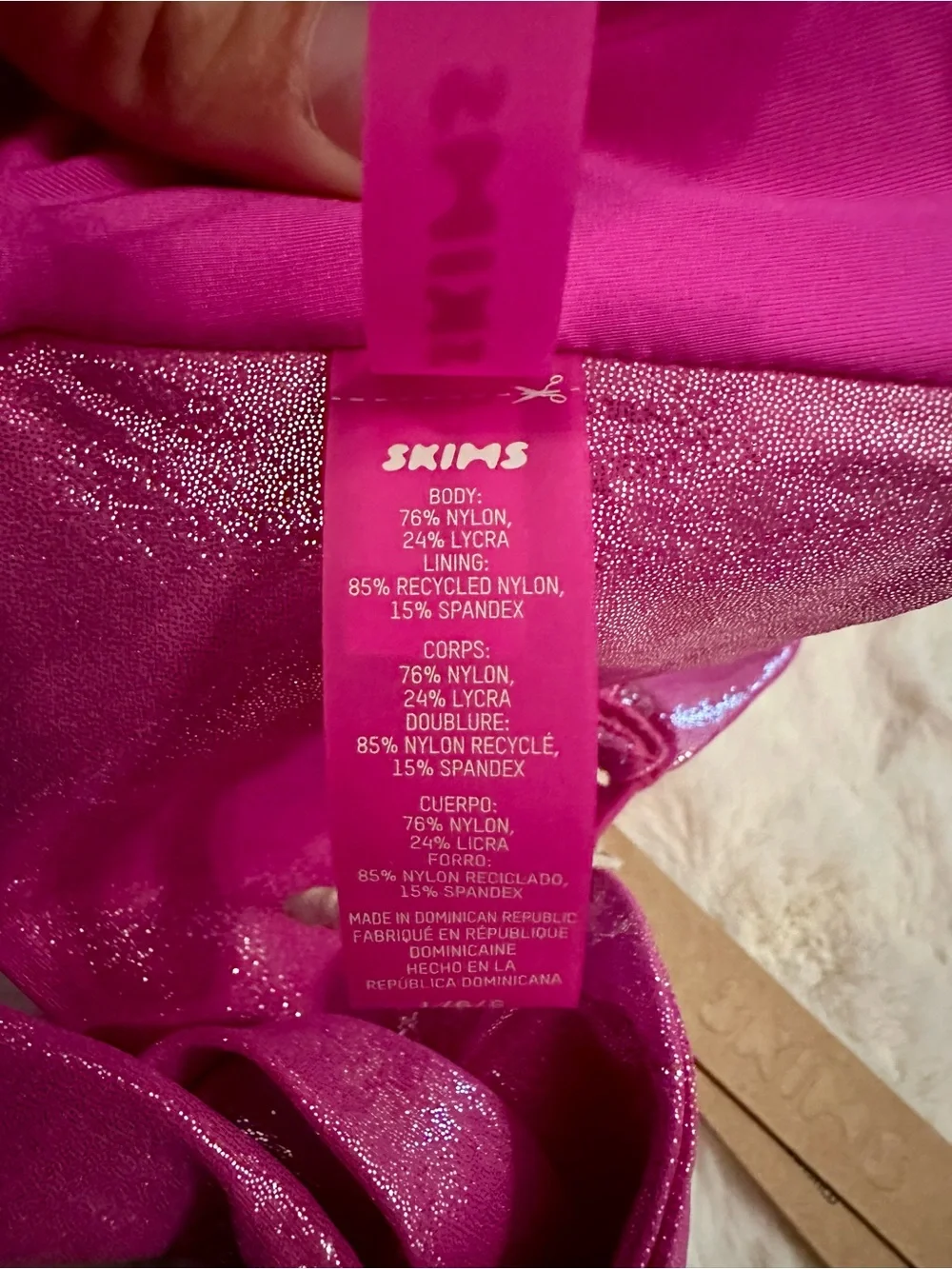 SKIMS Shimmer Magenta Bikini Set